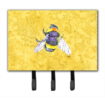 Carolines Treasures 6 x 9 In. Bee on Yellow Leash or Key Holder 8852TH68